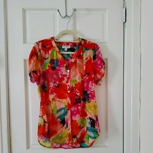 Dress Barn Floral Blouse Size M